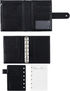 Moterm Pocket Versa - Pocket Size Binder Planner and Wallet Combo (Pebble-Black, 19mm Ring)