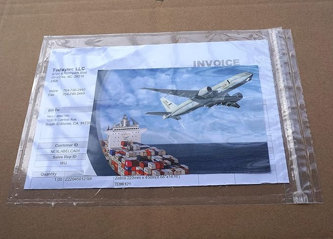 BEUYI Premium 6.7'' x 10'' Resealable Adhesive Shipping Label/documents Pouches - Image 2