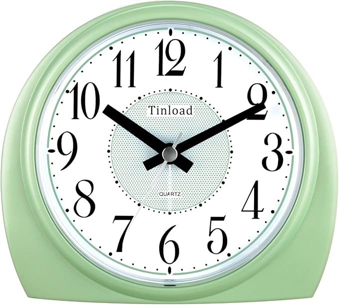 Tinload 5.5" Large Analog Alarm Clock Silent Non Ticking, Gentle Wake, Beep by Tinload