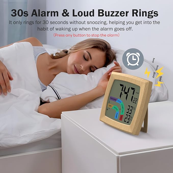 VOILEIPAGI Travel Alarm Clock Bedside Clock - Image 5