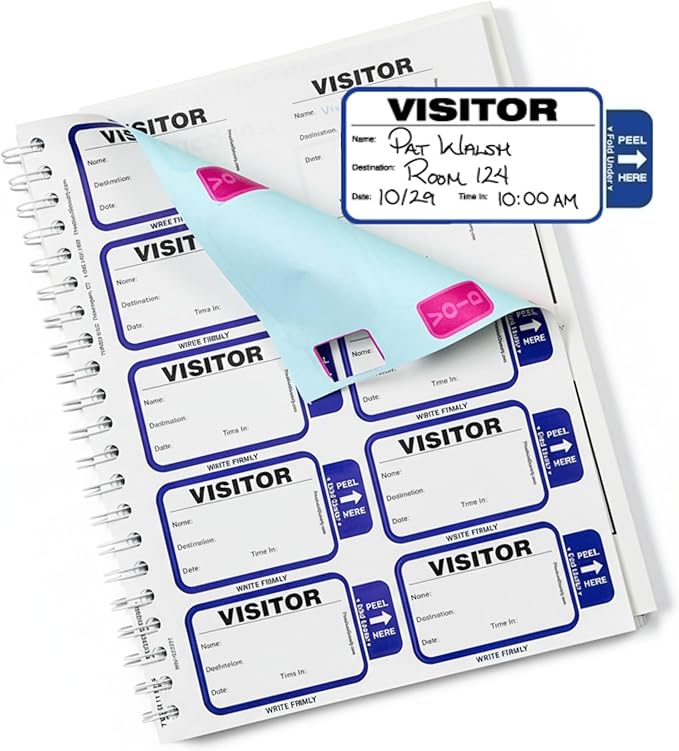 Threshold Tab-Expiring Visitor Badge Sign-in Book | Name Tag Stickers | Hospital by ThresholdVisitorManagement
