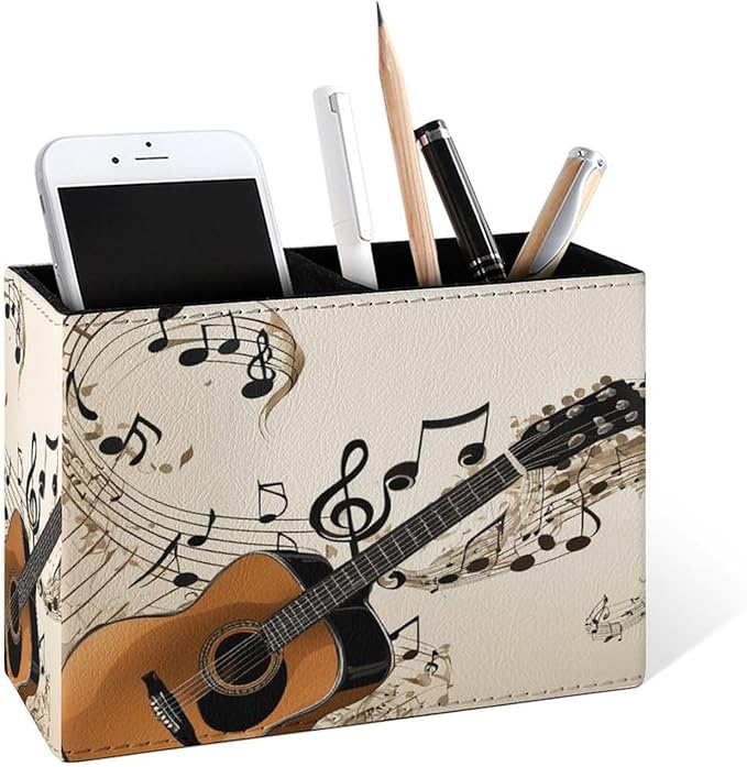 Famame Vintage Music Notes Guitar Pencil Holder by Famame