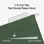 Smead Hanging File Folder, 1/5-Cut Adjustable Tab, Letter Size, Standard Green - Image 4