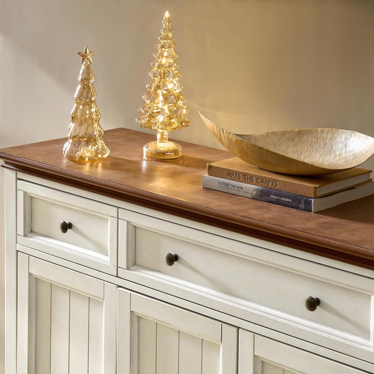 HULALA HOME 58" Sideboard Buffet Cabinet with Storage & Drawers, White