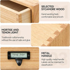 Kirigen Natural Wood Desktop Storage Cabinet -Shallow Type Drawers - Image 3