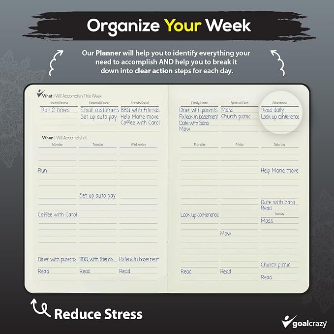 Undated Planner – 90 Day Guided Journal & Productivity Organizer, A5 Daily & - Image 5
