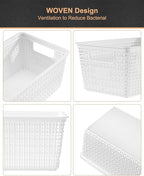 Plastic Storage Baskets For Organizing, 6 Pack Organization and Storage - Image 3