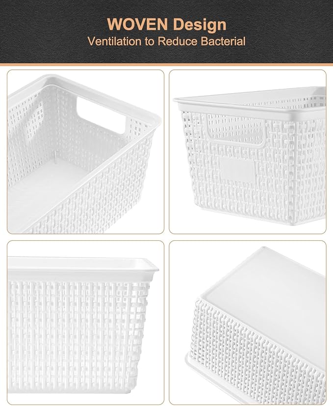 Plastic Storage Baskets For Organizing, 6 Pack Organization and Storage - Image 3