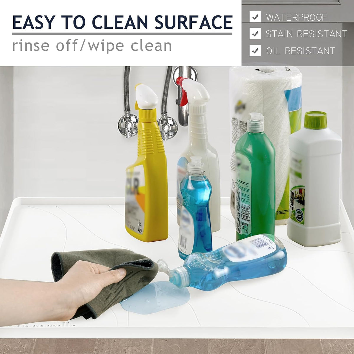 Heavy Duty Silicone Under Sink Mats for Kitchen Waterproof 40" x 19&quot...