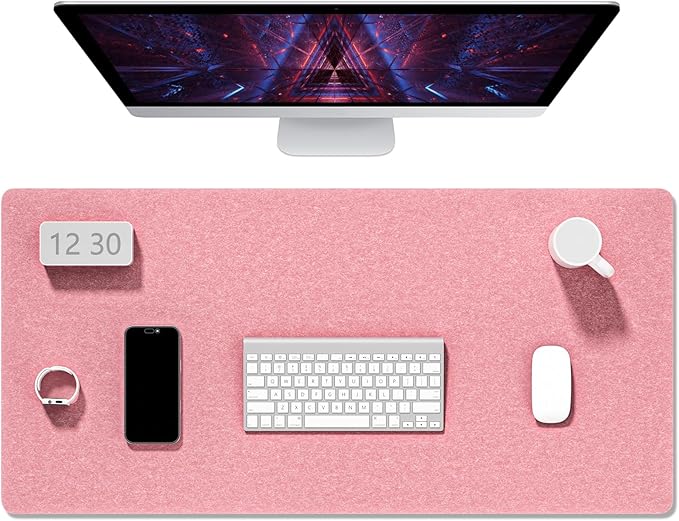 Auhoahsil Felt Desk Mat, Minimalist Large Mouse Pad XXL 35.5 x 15.7 in by Auhoahsil