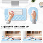 Ospelelf Ergonomic Mouse Pad and Keyboard Stand Wrist Rest Set, Memory Foam - Image 2