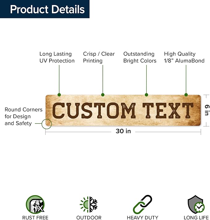 Custom Sign, Custom Street Sign, 11 Font Colors, 13 Font Styles, 4 Hole Options - Image 6