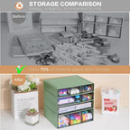 desk storage organizer with 9 drawers, 4 tiers, package contents