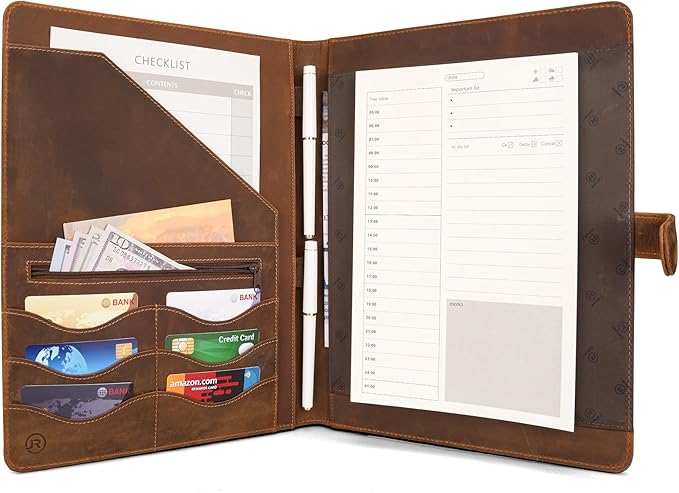Full Grain Leather Portfolio by JinRuiKJ