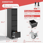 IKIMI 5 Drawer Locking File Cabinet - Image 3