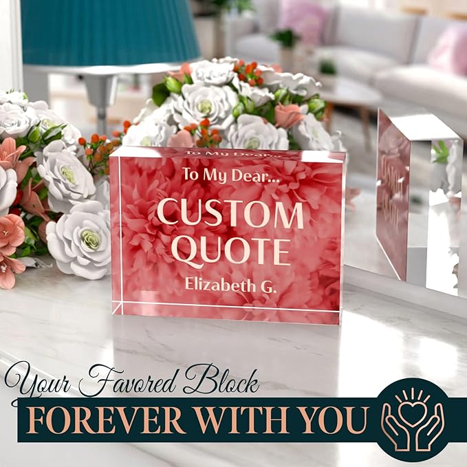 Personalized Gifts, Custom Quote Block Letter Board, Crystal-Clear Acrylic - Image 6