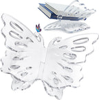 Butterfly Acrylic Book Stands - Book Holders for Magazine, Art, Cook Book, Bible Stand - Rounded Corners, Sleek Transparent - Lightweight Yet Sturdy-8mm, 12" x 7" x 5.2"