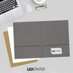 LUXPaper 9" x 12" Presentation Folders | Two Pocket | Smoke Gray | 100lb. Cover - Image 6