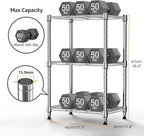 M MZG 450 lbs Wire Storage Shelving 3-Tier Utility Shelving Unit Steel - Image 3