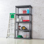 sterilite 5 shelf unit, heavy-duty plastic storage & on a desk or shelf