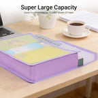 Plastic Expanding File Folder, Clear Envelopes Fit Letter & A4 Size, Folders for Documents with Snap Closure, No Dividers, Large Capacity (3, Cool Colors)