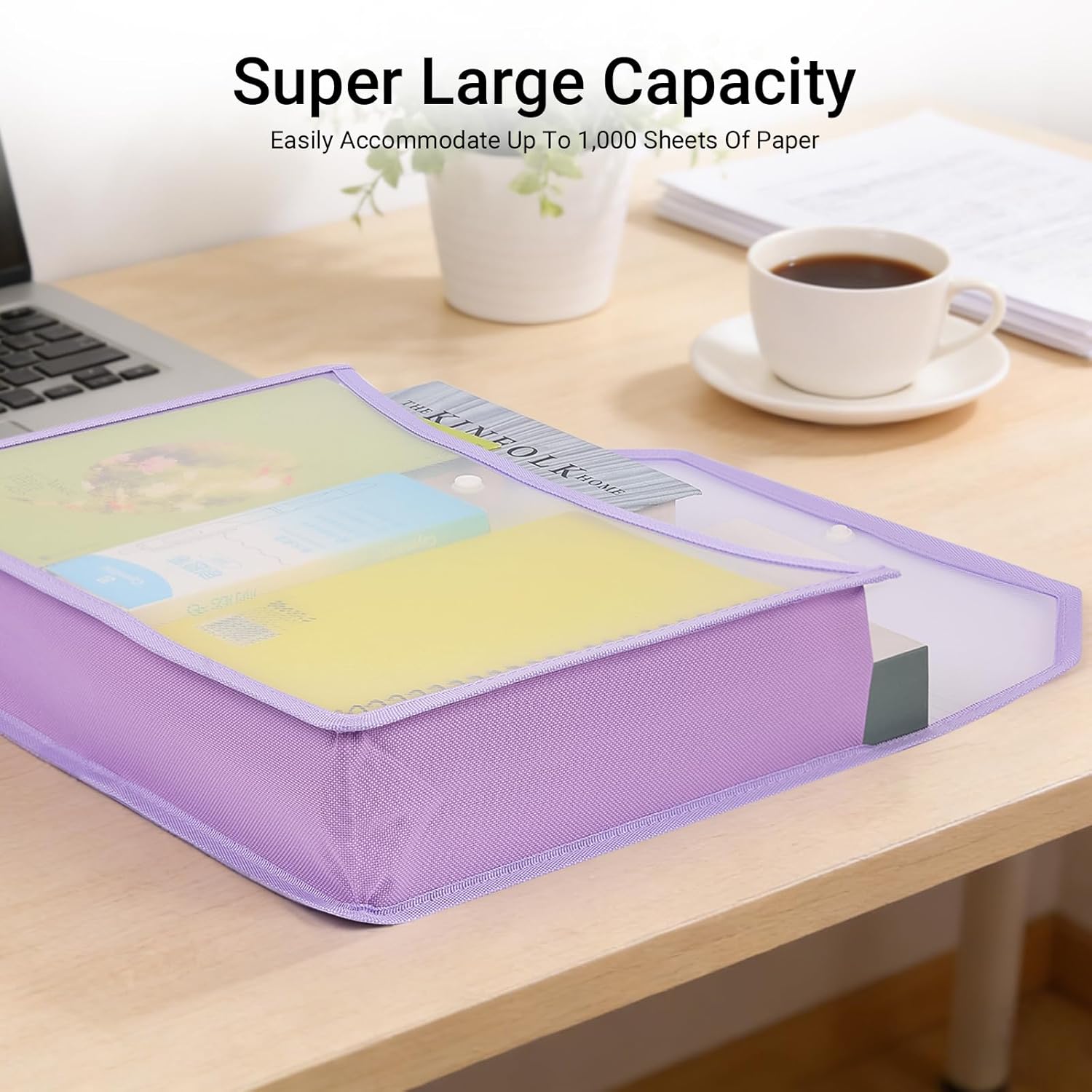 Plastic Expanding File Folder, Clear Envelopes Fit Letter & A4 Size, Folders for Documents with Snap Closure, No Dividers, Large Capacity (3, Cool Colors)