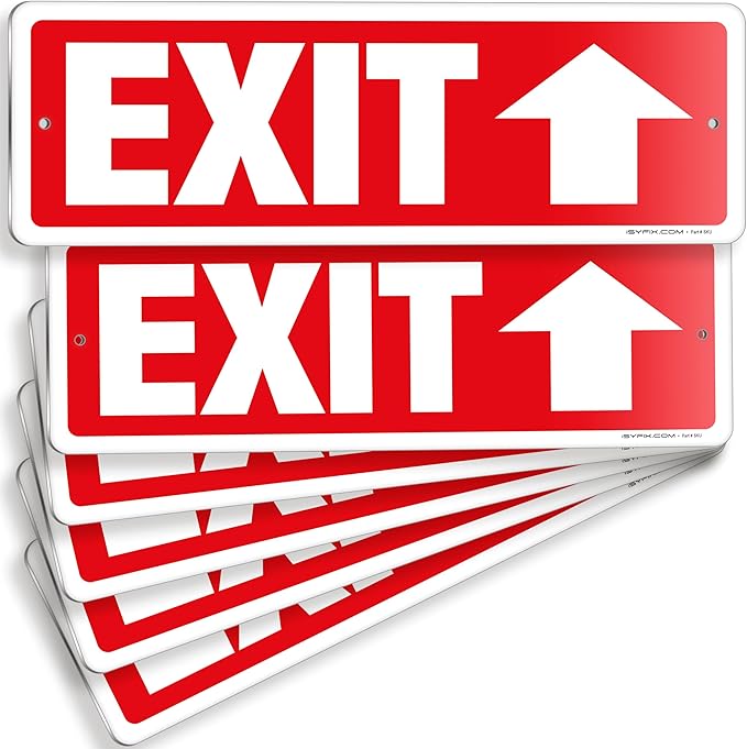 iSYFIX Exit Signs 6 Pack 12x4 Inch by iSYFIXPREMIUMSIGNS
