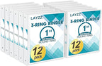 3 Ring Binder, LAYZZ 12 Pack 1 Inch Binders 3 Ring by Unknown