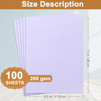 Silunkia 100 Sheets Purple Cardstock 8.5 x 11 Certificates Paper, 200gsm/75lb - Image 2