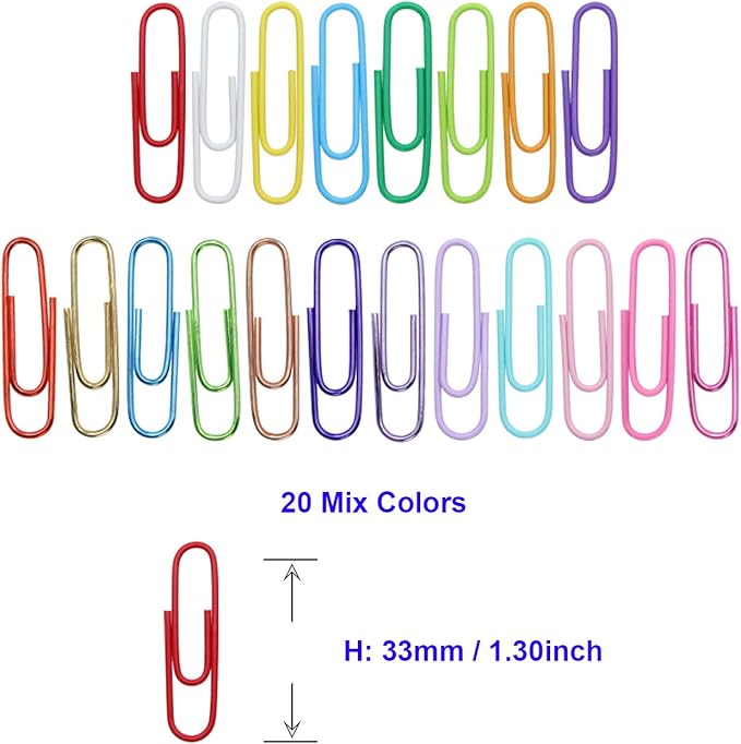 AOKIVIGOA 500pcs Coloured Paper Clips - Image 3
