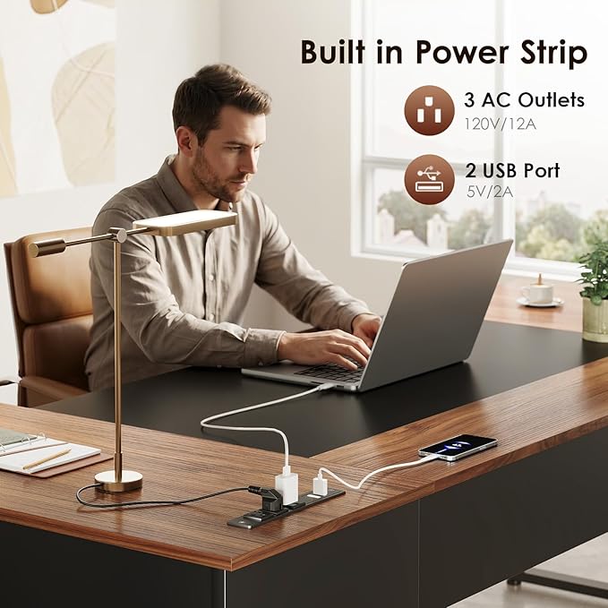 AODK 71 Inch Executive Desk, L Shaped Desk - Image 8