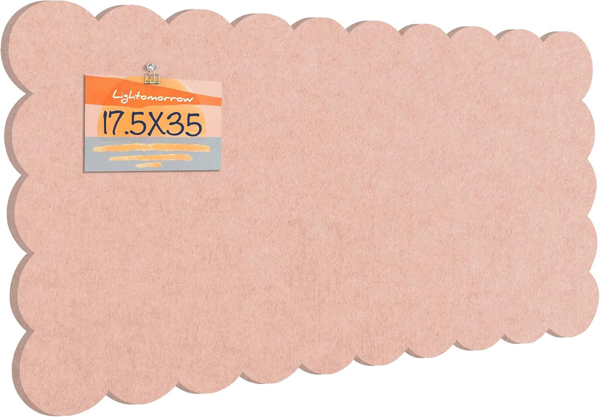Scalloped Bulletin Board 35x17.5 inches, Decorative Felt Pin Board for Wall