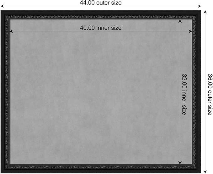 Amanti Art Black Framed Magnetic Board 36x44 X-Large Vision Board - Image 2
