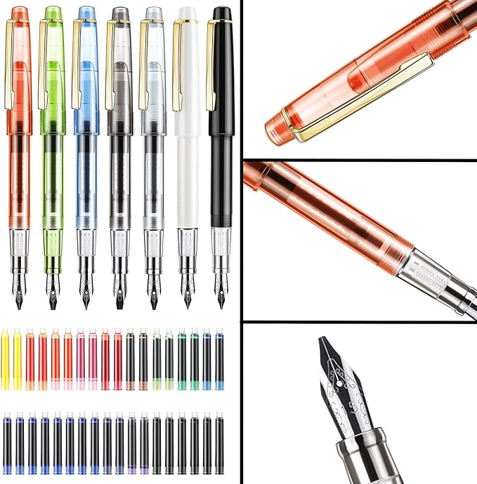 GC QUILL Calligraphy Set Fountain Pens 7 Different Size Nibs and 36 Assorted - Image 2