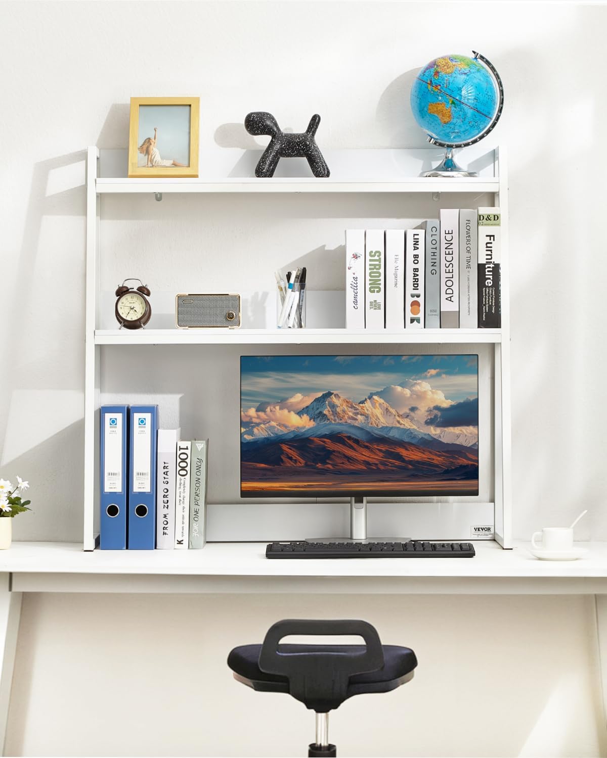 VEVOR Desktop Bookshelf, 2-Tier Desktop Storage Organizer, 37.4" x 12.6&...