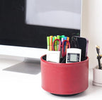 Hennaja Round Leather Art Supply Organizer, Remote Control Holder, 360 Degree - Image 7