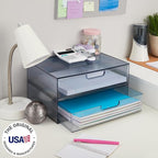 STORi STAX Plastic Stackable Organizer Drawers Classic Grey | 12.5" Wide | Set - Image 2