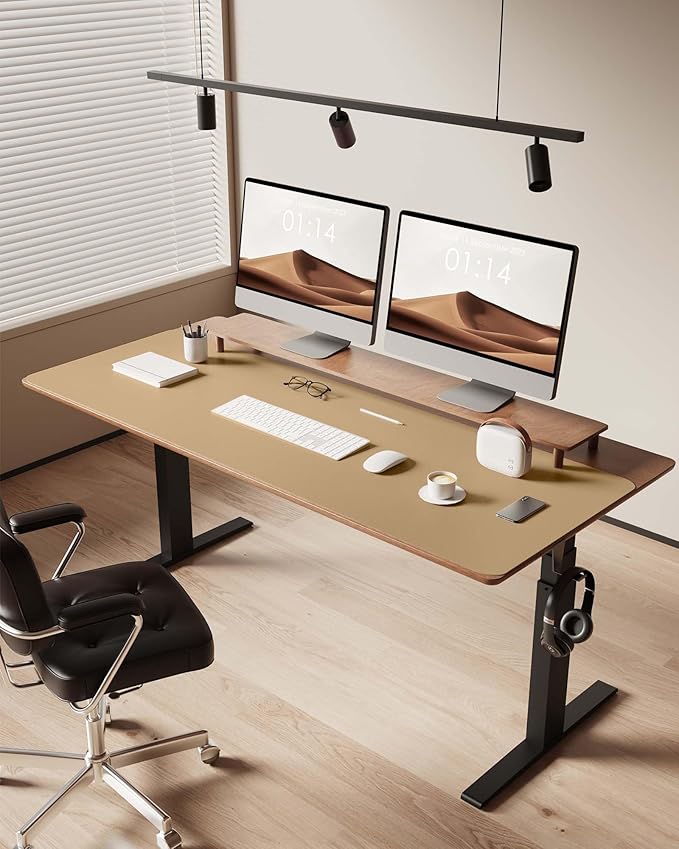 YSAGi Leather Desk Protector, Office Mat, Large Mouse Mat, Non-Slip PU Leather - Image 3