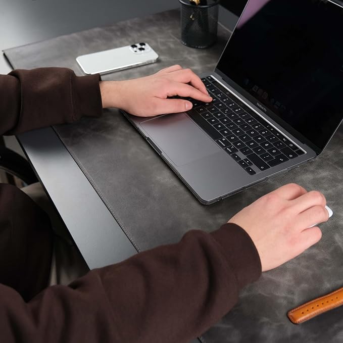 TORONATA Jersey Genuine Calfskin Leather Desk Pad, Office Desk Mat - Image 2