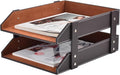 XNONE Leather Desk Organizer, 2-Tier Stackable Letter Tray Holder, Office by XNONE