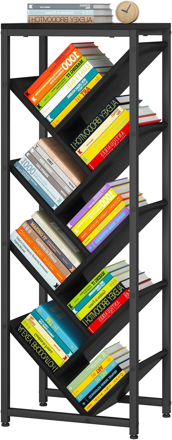 IBUYKE 9 Tier Tree Bookshelf, Floor Standing Wood Bookshelf by IBUYKE