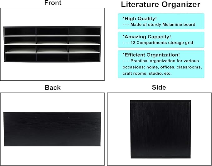 PAG Mail Sorter, Wood Countertop Literature Organizer, Student Mailbox - Image 6