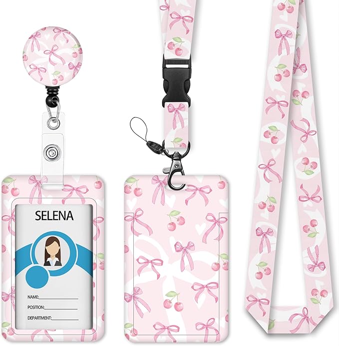 Cute Bow Lanyards for ID Badges, Badge Holder by Mcapirivo