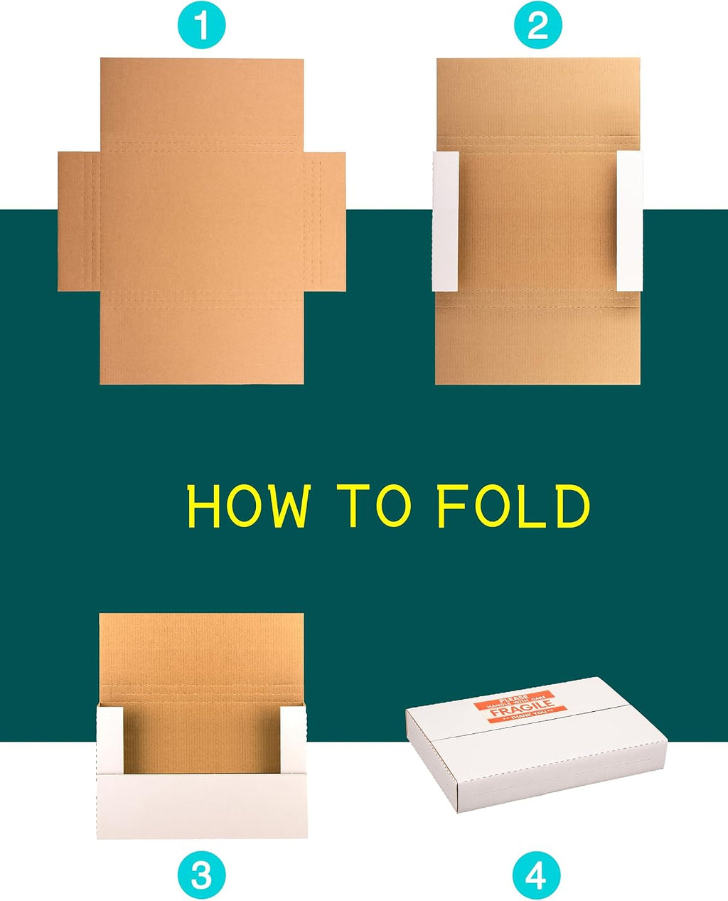 9x6x1.3 inch cardboard box for shipping dvd, cd showing dimensions