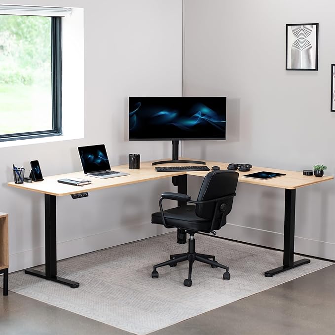 VIVO Electric Corner 75 x 63 inch L-Shaped Standing Desk, Memory Height - Image 8