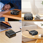 sussex alarm clock with 2 usb-c, 2 usb-a on a desk or shelf