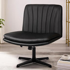 PUKAMI Criss Cross Legged Office Chair, Armless Office Desk Chair No Wheels by PUKAMI
