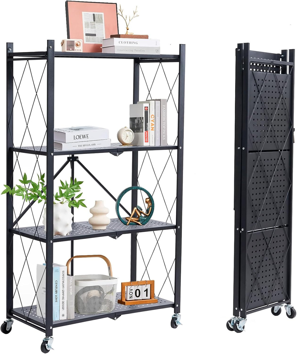 brian & dany 4-tier foldable storage shelves with, main product view