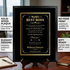 Custom Award Plaque for Boss, Leadership Gifts, Boss Gifts for Men/Women | Custom Plaque Gifts for Bosses/Leaders/Executives/Supervisors, Personalized Going Away Gift for Boss