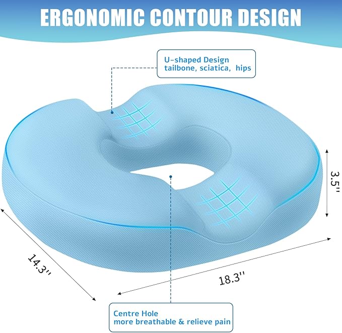 BlissTrends Donut Pillow Seat Cushion, Donut Chair Cushions - Image 2